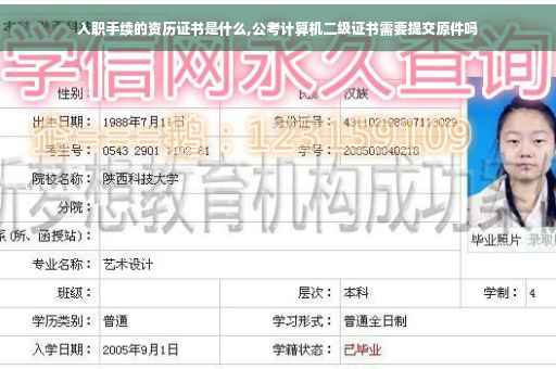 入职手续的资历证书是什么,公考计算机二级证书需要提交原件吗