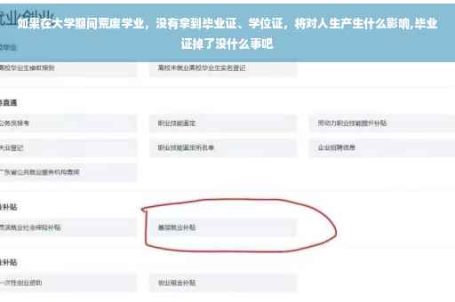 如果在大学期间荒废学业，没有拿到毕业证、学位证，将对人生产生什么影响,毕业证掉了没什么事吧