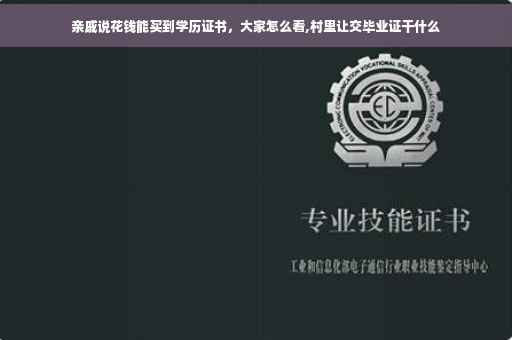 亲戚说花钱能买到学历证书，大家怎么看,村里让交毕业证干什么