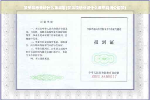 梦见领毕业证什么意思啊(梦见领毕业证什么意思啊周公解梦)