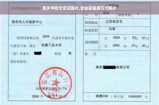 尧乡学校毕业证图片,毕业证需要几寸照片
