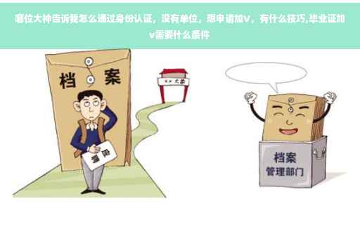 哪位大神告诉我怎么通过身份认证，没有单位，想申请加V，有什么技巧,毕业证加v需要什么条件