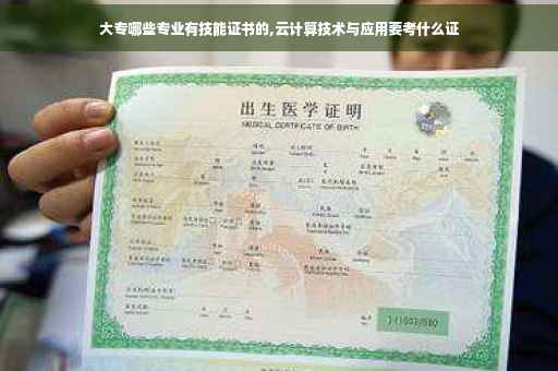 大专哪些专业有技能证书的,云计算技术与应用要考什么证