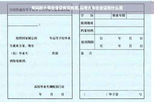 专科的大专毕业证有没有用,高考大专毕业证有什么用