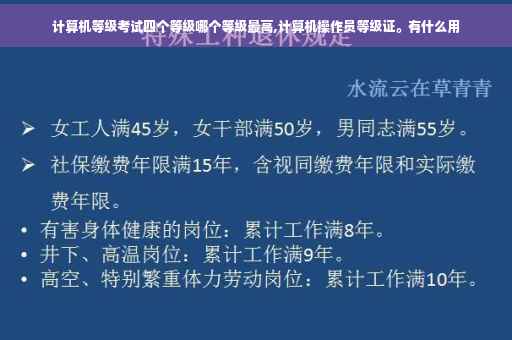 计算机等级考试四个等级哪个等级最高,计算机操作员等级证。有什么用