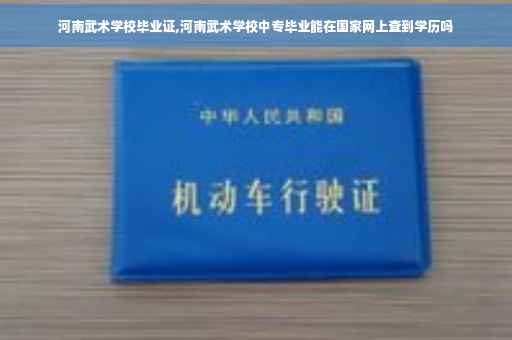 河南武术学校毕业证,河南武术学校中专毕业能在国家网上查到学历吗