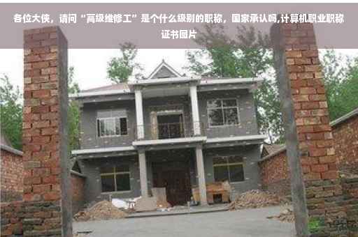 各位大侠，请问“高级维修工”是个什么级别的职称，国家承认吗,计算机职业职称证书图片
