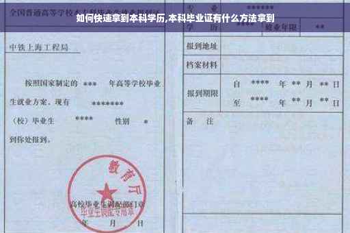 如何快速拿到本科学历,本科毕业证有什么方法拿到