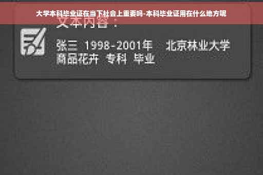 大学本科毕业证在当下社会上重要吗-本科毕业证用在什么地方呢