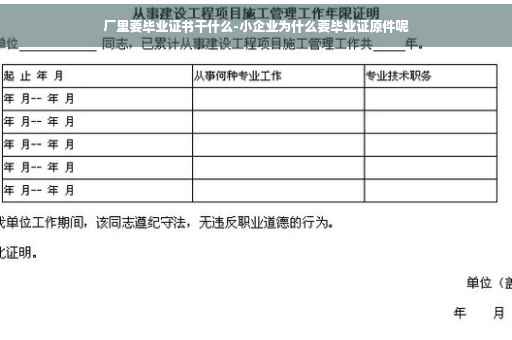 厂里要毕业证书干什么-小企业为什么要毕业证原件呢