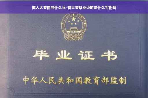 成人大专能当什么兵-有大专毕业证的是什么军衔啊