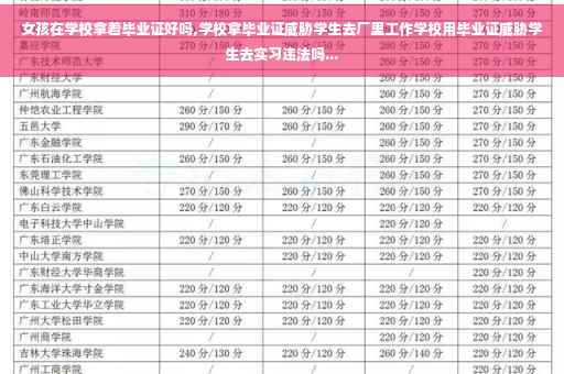 女孩在学校拿着毕业证好吗,学校拿毕业证威胁学生去厂里工作学校用毕业证威胁学生去实习违法吗...