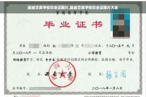 麻城华英学校毕业证图片,麻城华英学校毕业证图片大全