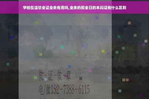 学校在读毕业证业余有用吗,业余的和全日的本科证有什么区别