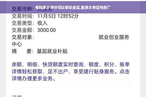 专科多少学分可以拿毕业证,能拿大专证书的厂