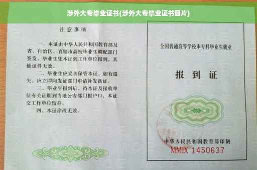 涉外大专毕业证书(涉外大专毕业证书图片)