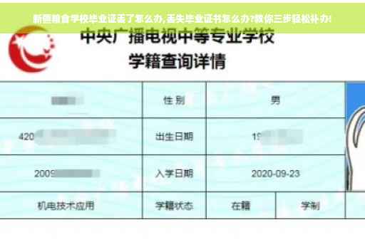 新疆粮食学校毕业证丢了怎么办,丢失毕业证书怎么办?教你三步轻松补办!