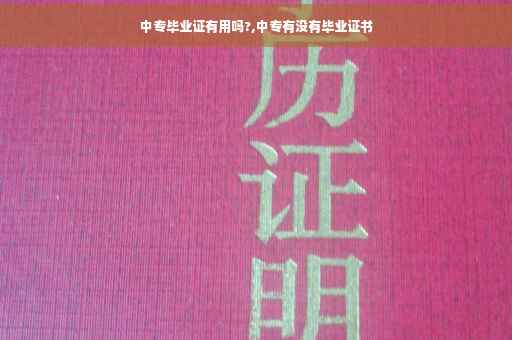 中专毕业证有用吗?,中专有没有毕业证书
