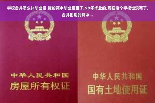 学校合并怎么补毕业证,我的高中毕业证丢了,99年毕业的,现在这个学校也没有了,合并到别的高中... 学校合并怎么补毕业证,我的高中毕业证丢了,99年毕业的,现在这个学校也没有了,合并到别的高中...