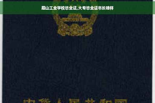 眉山工业学校毕业证,大专毕业证书长啥样