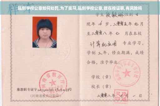 私刻学校公章如何处罚,为了实习,私刻学校公章,做在校证明,有风险吗 私刻学校公章如何处罚,为了实习,私刻学校公章,做在校证明,有风险吗