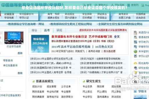 毕业证选哪所学校比较好,怎样查自己毕业证是哪个学校颁发的?