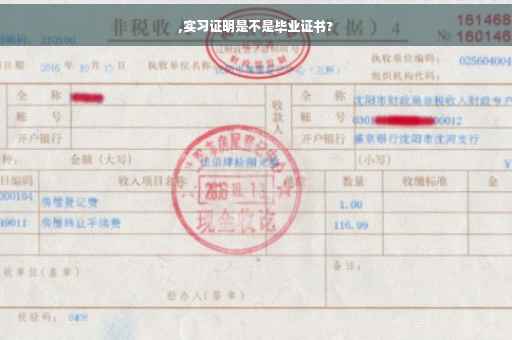 ,实习证明是不是毕业证书?