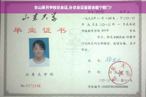 台山更开学校毕业证,补毕业证需要去哪个部门?