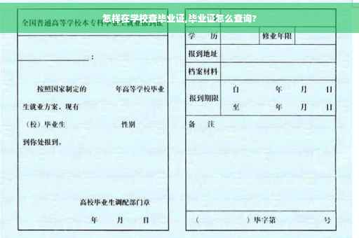 怎样在学校查毕业证,毕业证怎么查询?