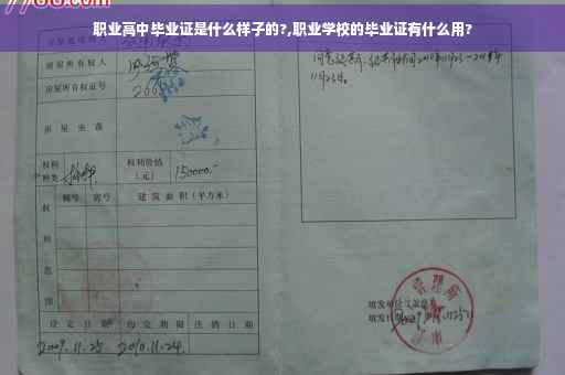 职业高中毕业证是什么样子的?,职业学校的毕业证有什么用?