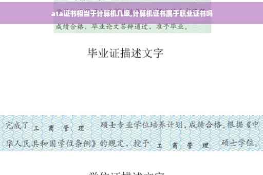 ata证书相当于计算机几级,计算机证书属于职业证书吗