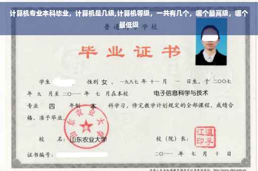 计算机专业本科毕业，计算机是几级,计算机等级，一共有几个，哪个最高级，哪个最低级