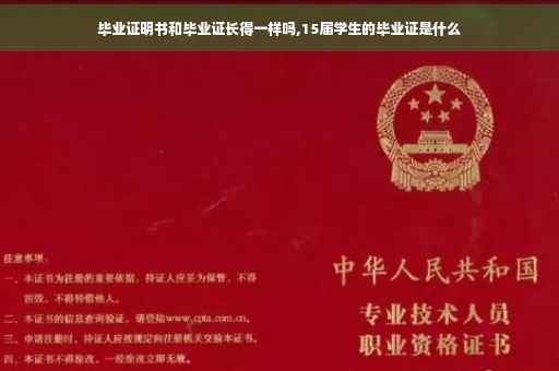 毕业证明书和毕业证长得一样吗,15届学生的毕业证是什么