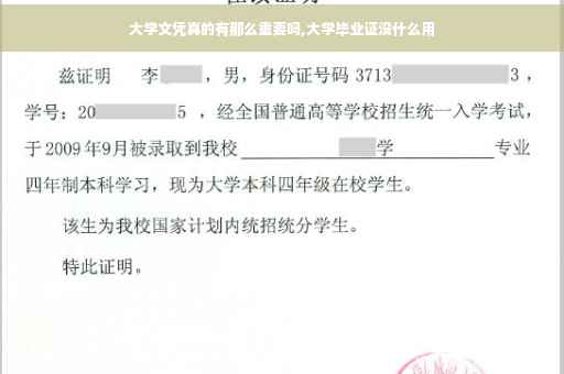 大学文凭真的有那么重要吗,大学毕业证没什么用