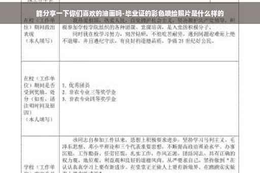 能分享一下你们喜欢的油画吗-毕业证的彩色喷绘照片是什么样的