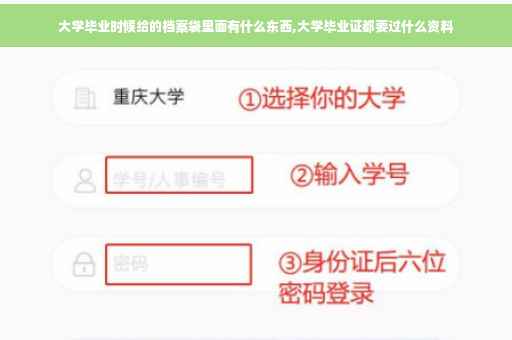 大学毕业时候给的档案袋里面有什么东西,大学毕业证都要过什么资料