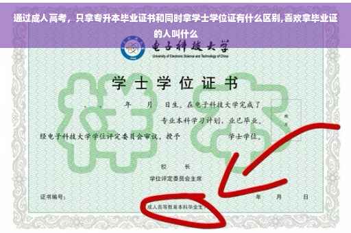 通过成人高考，只拿专升本毕业证书和同时拿学士学位证有什么区别,喜欢拿毕业证的人叫什么
