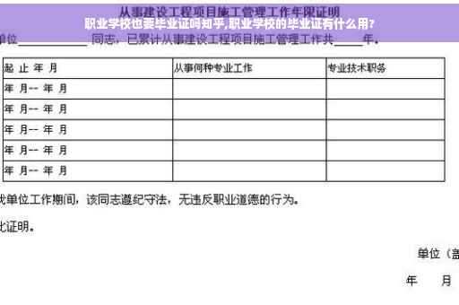 职业学校也要毕业证吗知乎,职业学校的毕业证有什么用?