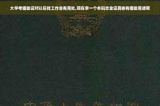 大学考哪些证对以后找工作会有用处,现在拿一个本科毕业证具体有哪些用途呢