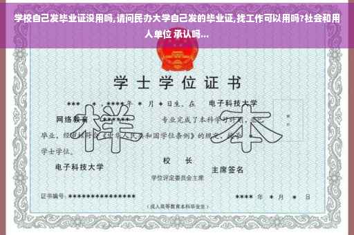 学校自己发毕业证没用吗,请问民办大学自己发的毕业证,找工作可以用吗?社会和用人单位 承认吗...