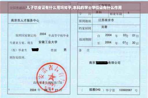 儿子毕业证有什么用吗知乎,本科的学士学位证有什么作用