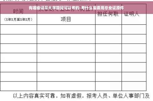 有哪些证是大学期间可以考的-考什么需要用毕业证原件