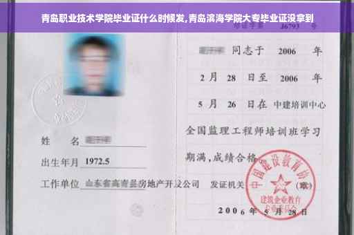 青岛职业技术学院毕业证什么时候发,青岛滨海学院大专毕业证没拿到