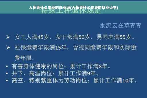 入伍要什么专业的毕业证(入伍要什么专业的毕业证书)