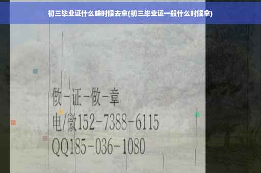初三毕业证什么啥时候去拿(初三毕业证一般什么时候拿)