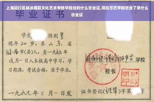 上海闵行区林冰舞蹈文化艺术专修学校给的什么毕业证,现在华艺学校毕业了拿什么毕业证