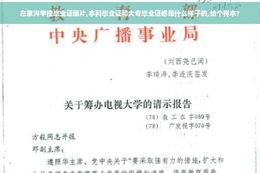 左家沟学校毕业证图片,本科毕业证和大专毕业证都是什么样子的,给个样本?