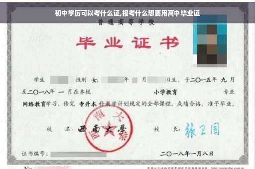初中学历可以考什么证,报考什么想要用高中毕业证