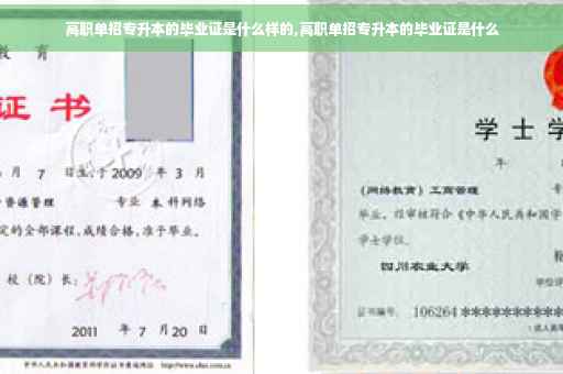 高职单招专升本的毕业证是什么样的,高职单招专升本的毕业证是什么