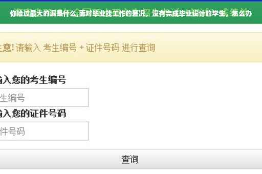 你捡过最大的漏是什么,面对毕业找工作的窘况，没有完成毕业设计的学生，怎么办